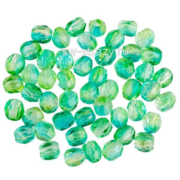 Бусины граненые Firepolished 3 мм зеленый (48010cr)