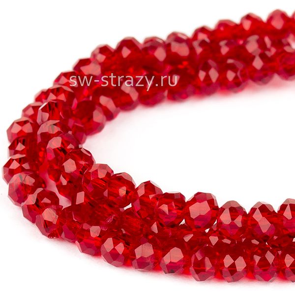 Бусины граненые Rondelle 3 мм бордовый (29), 1 нить