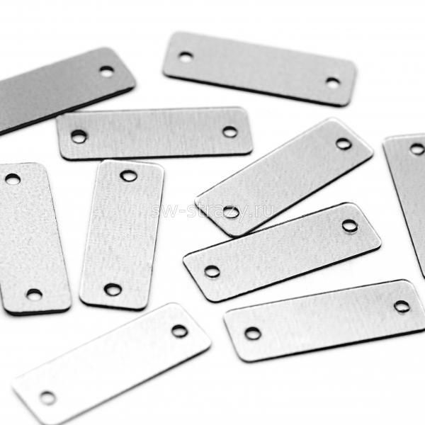 Пайетки-прямоугольники 10х4 мм серебро (10 шт)