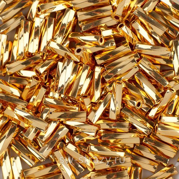 Twisted Bugle 2х6 mm 191 Gold Plated 24Kt