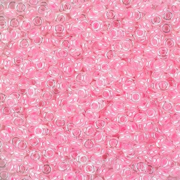 Demi Round 11/0 #0379 Окрашенный изнутри, хрусталь/розовый