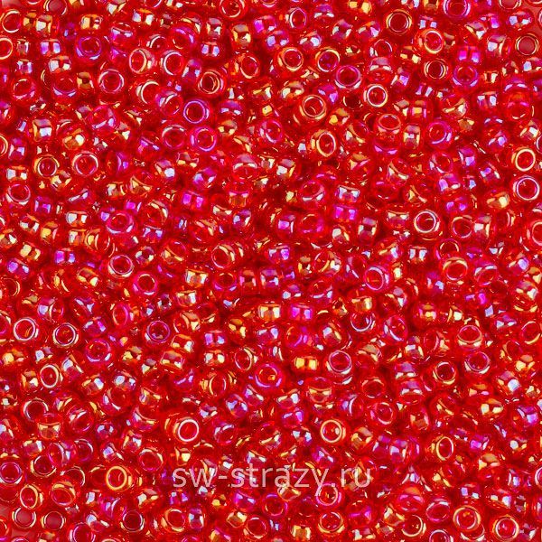 Seedbead Miyuki 15/0 254 Transparent Red AB
