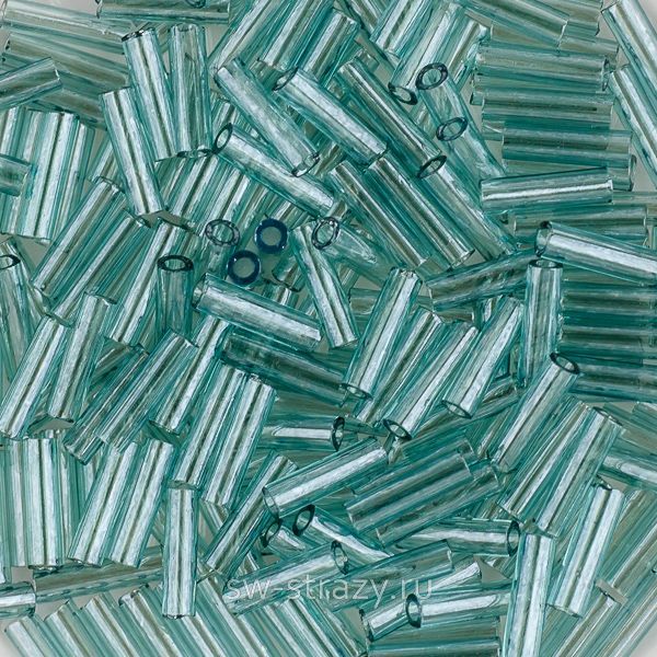 Стеклярус 6x1,7 mm 2445 Transparent Sea Foam Luster