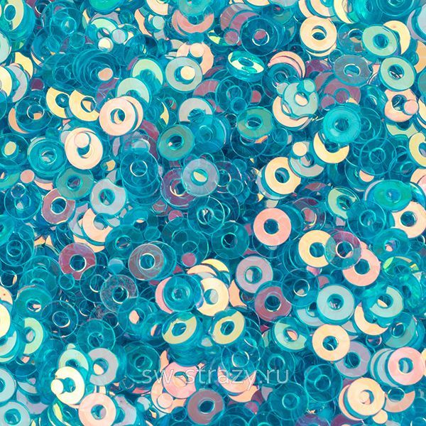 Пайетки плоские 2 мм glitter trans dark blue (3гр)