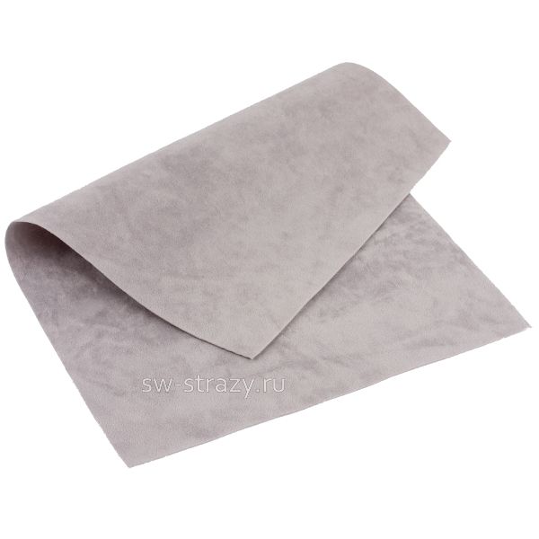 Замша искусств.двухсторон. 20х30 см св.серая (27482)
