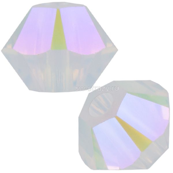 Бусины 5328 4 mm White Opal Shimmer 2X
