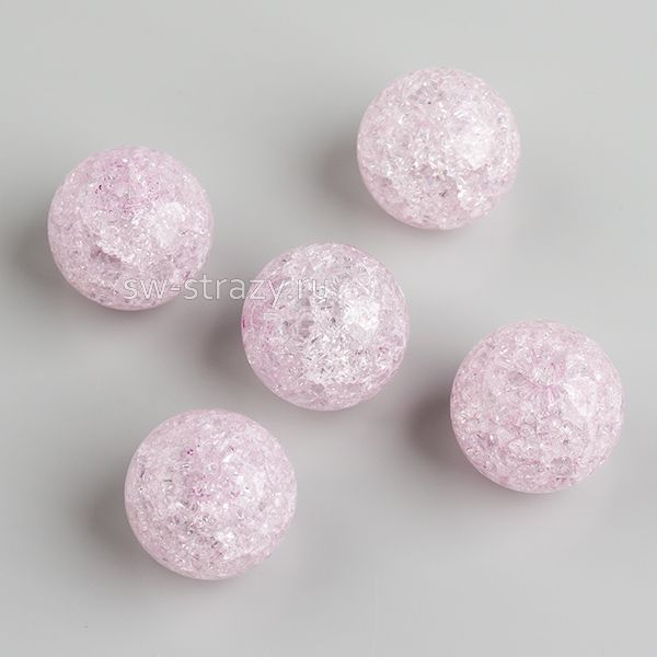 Бусина из кварца d=10 мм розово-сиреневая