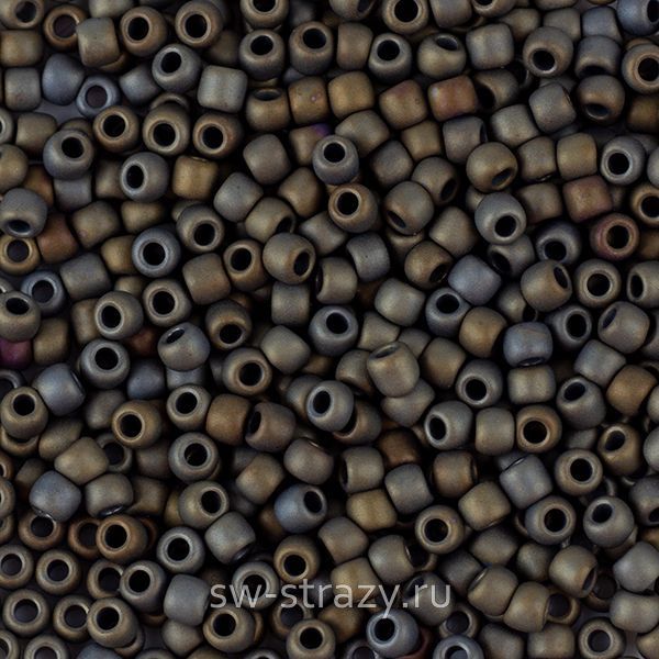 Бисер круглый 11/0 #0083F Металлизированный, матовый коричневый ирис
