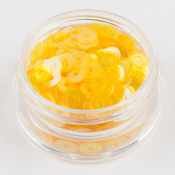 Пайетки 4 mm плоские (0110) Giallo IR 3 гр