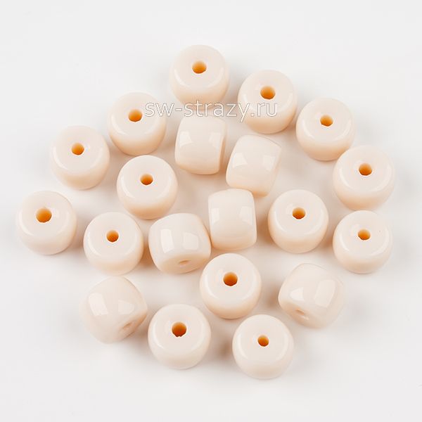 Бусины стеклянные 8,5х6 мм айвори*