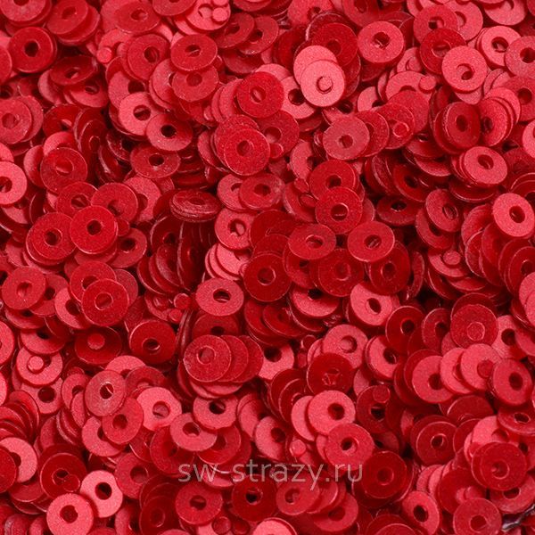 Пайетки плоские 2 мм red (3гр)