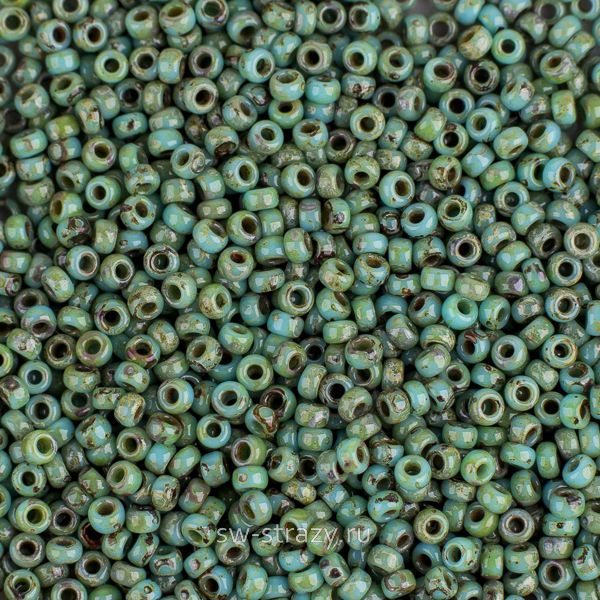 Seedbead Miyuki 15/0 4514 Round Picasso Seafoam Green