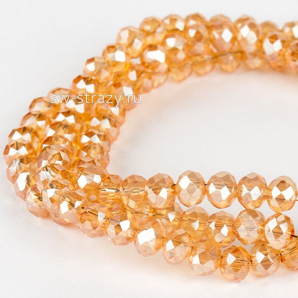 Бусины граненые Rondelle 4 мм медовый АВ (№84), 1 нить