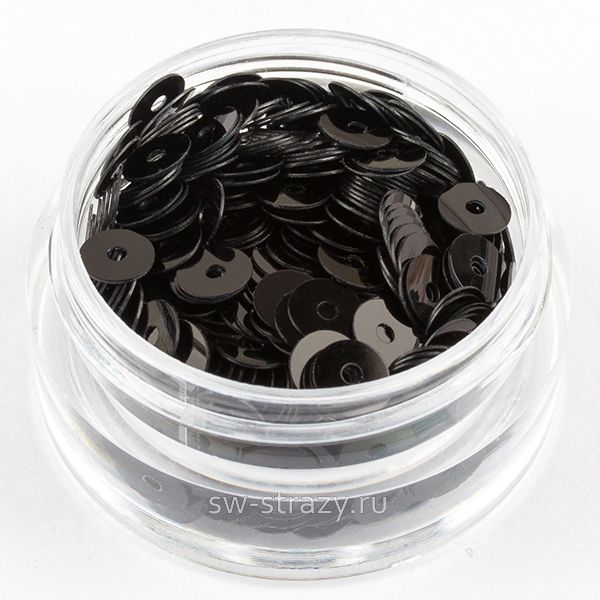 Пайетки 4 mm плоские (9919) Nero OP 3 гр