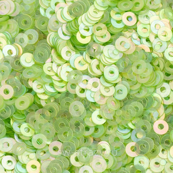 Пайетки плоские 2 мм matte apple green (3гр)
