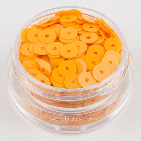 Пайетки 4 mm плоские (3004) Aranci Chiaro OP 3 гр