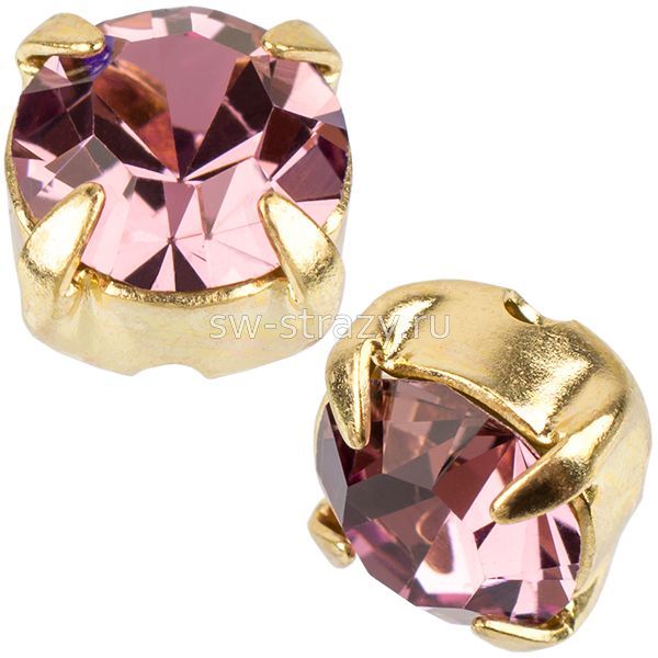 Шатоны в оправе ss 29 Light Amethyst/Gold