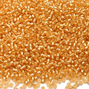 Бисер круглый 11/0 #0022F Внутреннее серебрение, матовый, светлый топаз