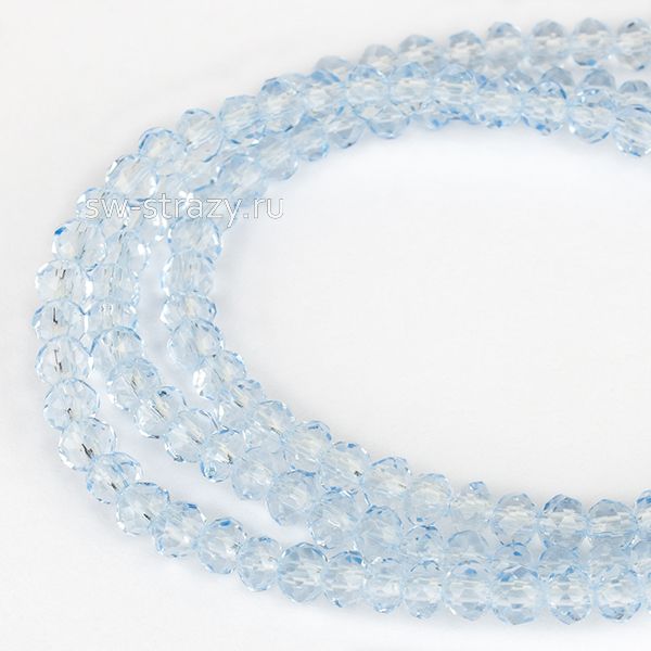Бусины граненые Rondelle 2 мм голубой (10\dyed), 1 нить