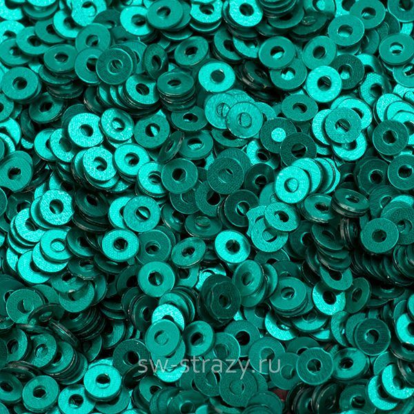 Пайетки плоские 2 мм peacock blue (3гр)