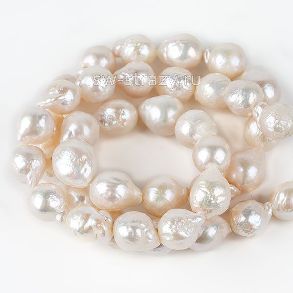 Жемчуг натуральный барочный d=9 мм кремовый