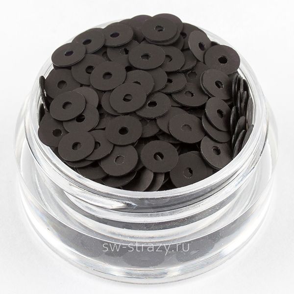 Пайетки 4 mm плоские (996F) Nero F10 3 гр