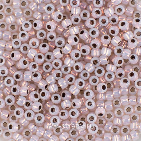 Бисер круглый 11/0 #0741 Окрашенный изнутри медь, алебастр