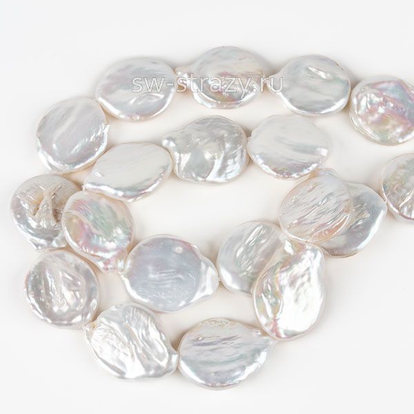 Жемчуг натуральный барочный таблетка 15х13 мм кремовый