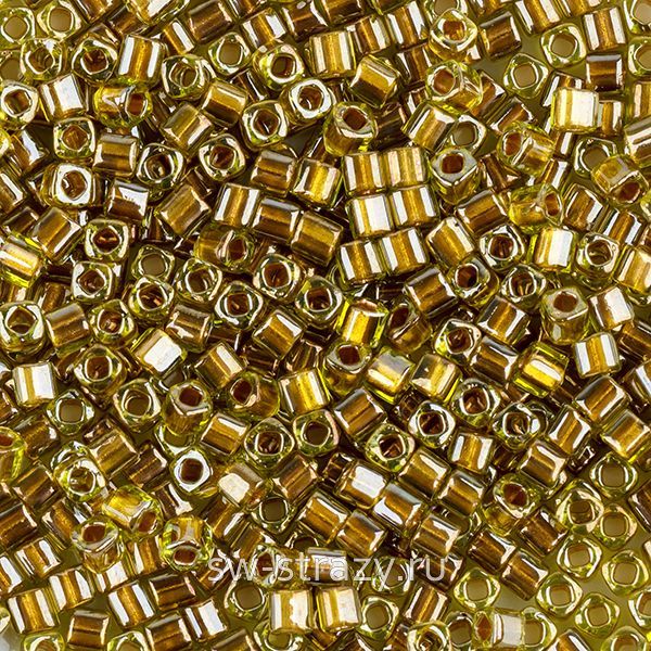 Бисер Cube 1,5 mm #0991 Салатовый с золотым центром