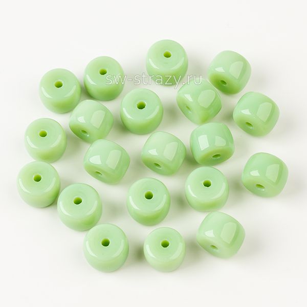 Бусины стеклянные 6,5х4 мм светло-зеленый*