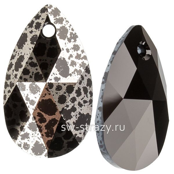 Кулоны 6106 16 mm Jet Silver Patina