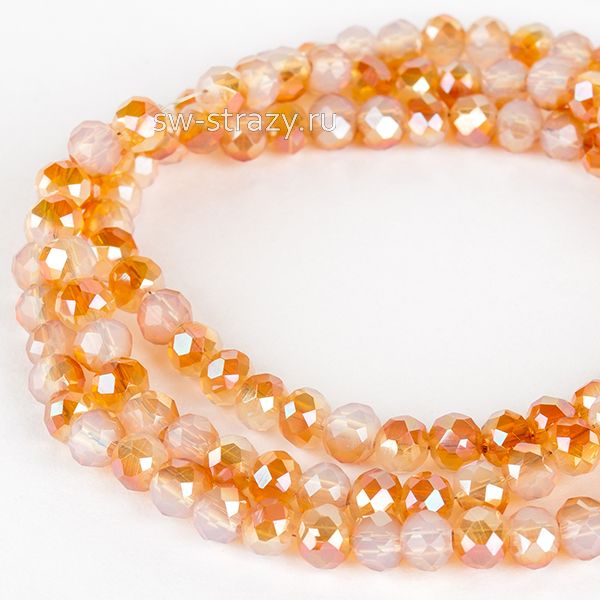 Бусины граненые Rondelle 4 мм лунный с АВ (117), 1 нить