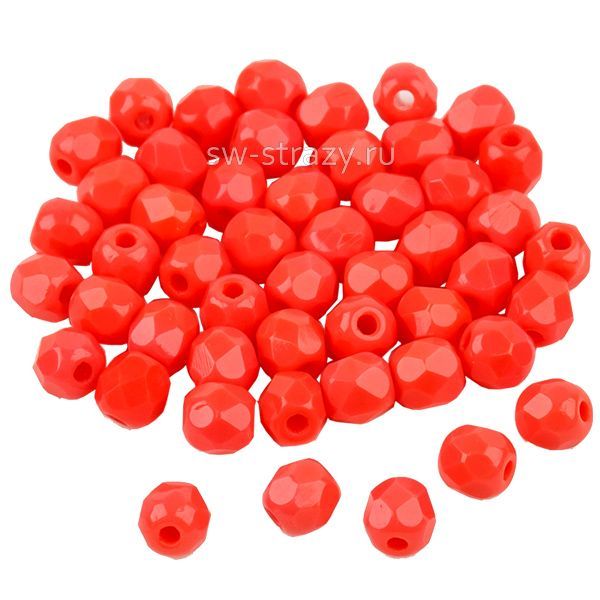 Бусины граненые Firepolished 3 мм коралл (147)