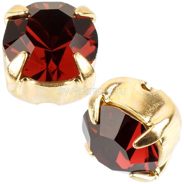 Шатоны в оправе ss 29 Burgundy/Gold