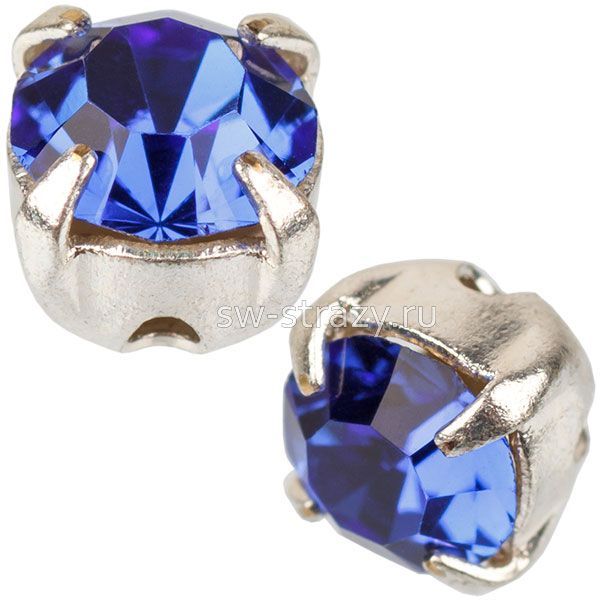 Шатоны в оправе ss 16 Sapphire/Silver