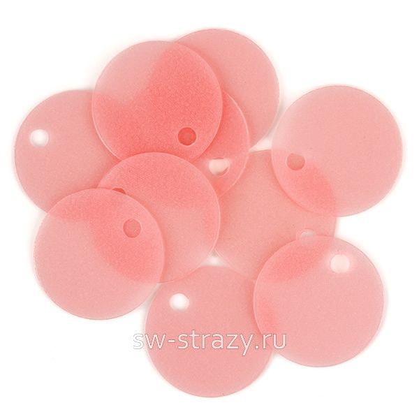 Пайетки круглые 10 мм матовые темно- розовые (10 шт)
