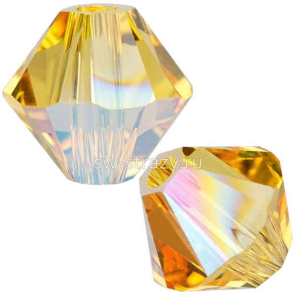 Бусины 5328 6 mm Light Topaz Shimmer