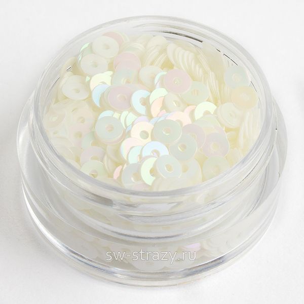 Пайетки 3 mm плоские (0102) Avorio IR 3 гр