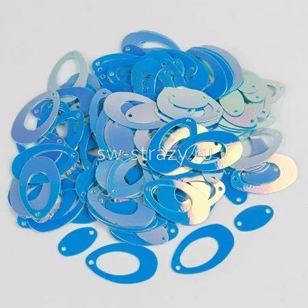 Пайетки овал 2,2х1,4 см Aquamarine AB (3 гр)