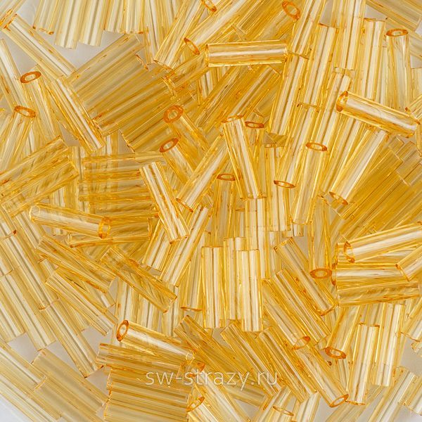 Стеклярус 6x1,7 mm 132 Transparent Light Topaz