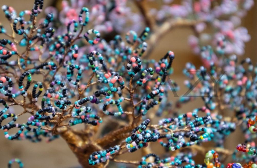 Детальное дерево из бисера