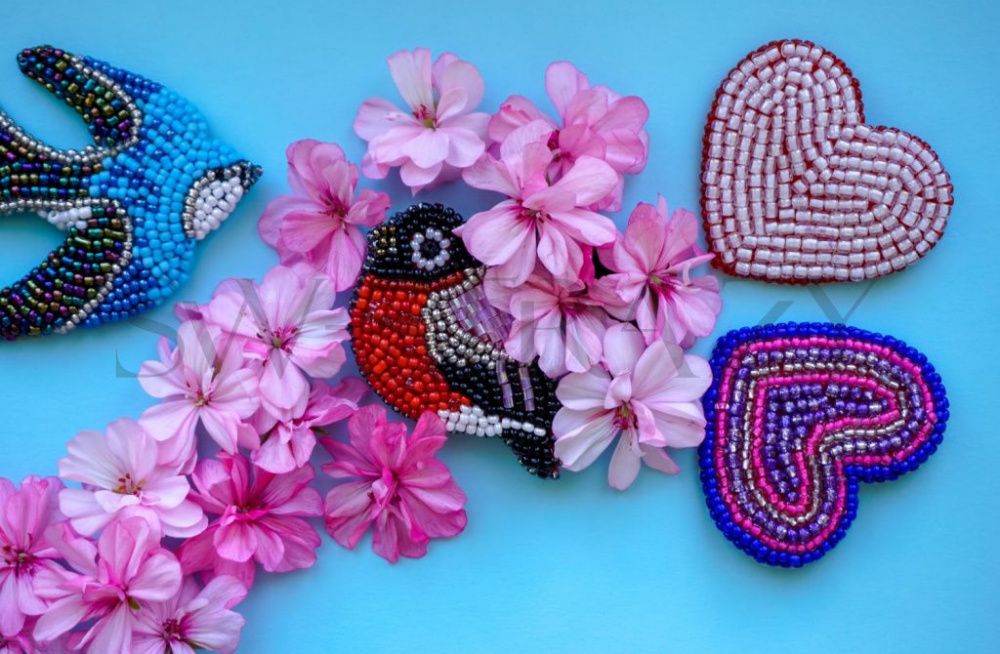 Сердца с птицами